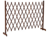 Garden Divider Trellis Dark Brown Fir Wood Privacy Screen Extendable Folding Beliani