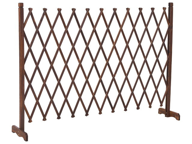Garden Divider Trellis Dark Brown Fir Wood Privacy Screen Extendable Folding Beliani