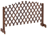 Garden Divider Trellis Dark Brown Fir Wood Privacy Screen Extendable Folding Beliani