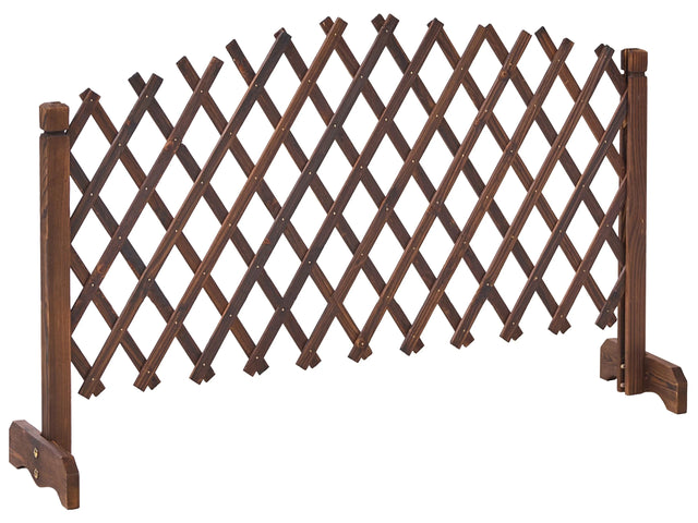 Garden Divider Trellis Dark Brown Fir Wood Privacy Screen Extendable Folding Beliani