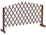 Garden Divider Trellis Dark Brown Fir Wood Privacy Screen Extendable Folding Beliani