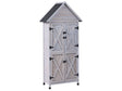 Outdoor Garden Shed Storage Grey Fir Wood with Doors and Shelves All Weather Practical Storage Space Beliani