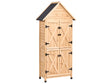 Outdoor Garden Shed Storage Natural Fir Wood with Doors and Shelves All Weather Practical Storage Space Beliani