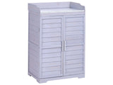 Garden Potting Bench Grey Fir Wood Outdoor Furniture All Weather Resistance Compact Size Beliani