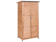 Outdoor Garden Storage Shed Light Brown Fir Wood with Doors and Shelves Stable Construction All Weather Beliani