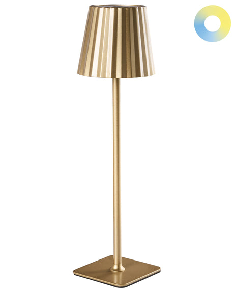 Wireless Table Lamp Gold Metal Indoor Outdoor with USB C Port Rechargeable Beliani