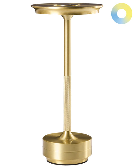 Wireless Table Lamp Gold Metal Indoor Outdoor with USB C Port Rechargeable Beliani