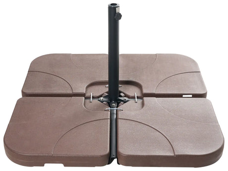 Parasol Base Taupe Black Synthetic Material Square 104 x 104 cm Beliani