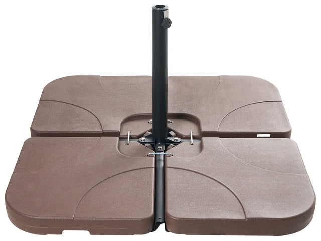 Parasol Base Taupe Black Synthetic Material Square 104 x 104 cm Beliani