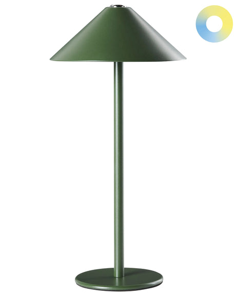 Wireless Table Lamp Green Metal Indoor Outdoor with USB C Port Rechargeable Beliani