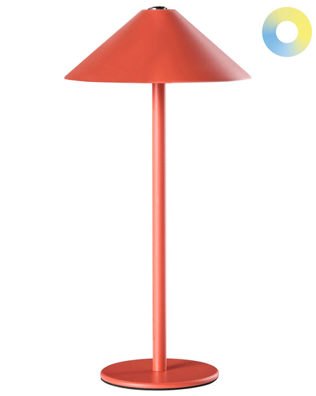 Wireless Table Lamp Red Metal Indoor Outdoor with USB C Port Rechargeable Beliani