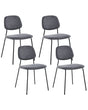 Set of 4 Dining Chairs Grey Black Polyester Iron Legs Armless Protective Caps Modern Minimalism Design Stackable Beliani