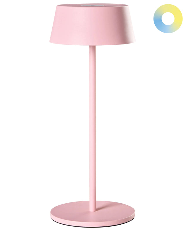 Wireless Table Lamp Pink Metal Indoor Outdoor with USB C Port Rechargeable Beliani