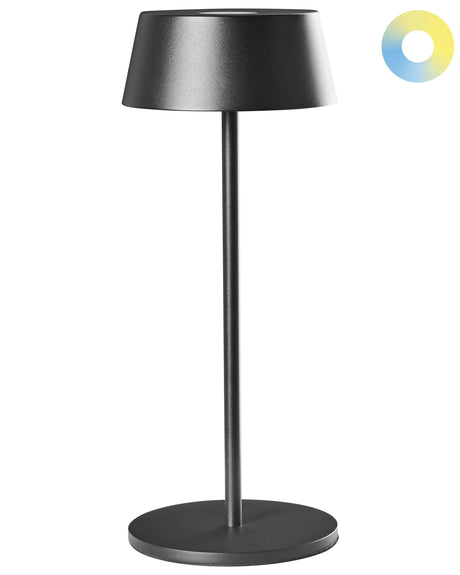 Wireless Table Lamp Black Metal Indoor Outdoor with USB C Port Rechargeable Beliani