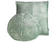 Set of 2 Decorative Cushions Green Corduroy Solid Pattern 45 x 45 cm 30 x 30 cm Boho Dcor Accessories Bedroom Living Room Beliani