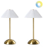 Set of 2 Wireless Table LED Lamps Gold Metal Indoor Outdoor with USB C Port Rechargeable Beliani