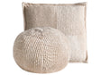 Set of 2 Decorative Cushions Off-White Corduroy Solid Pattern 45 x 45 cm 30 x 30 cm Boho Dcor Accessories Bedroom Living Room Beliani