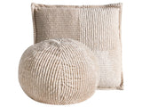 Set of 2 Decorative Cushions Off-White Corduroy Solid Pattern 45 x 45 cm 30 x 30 cm Boho Dcor Accessories Bedroom Living Room Beliani