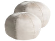 Set of 2 Decorative Cushions Off-White Velvet Solid Pattern 33 x 33 cm Boho Dcor Accessories Bedroom Living Room Beliani
