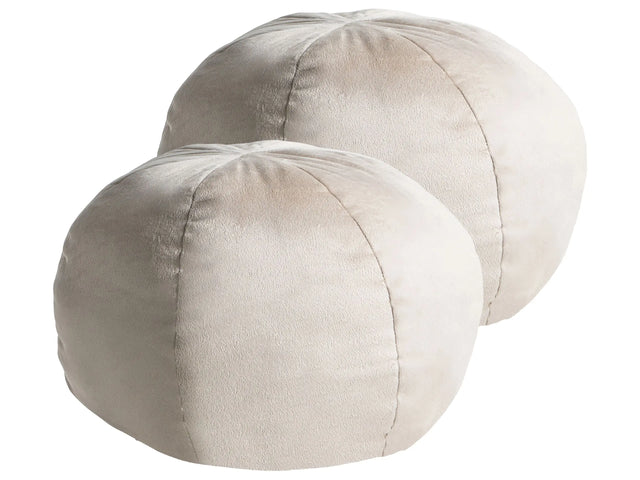 Set of 2 Decorative Cushions Off-White Velvet Solid Pattern 33 x 33 cm Boho Dcor Accessories Bedroom Living Room Beliani