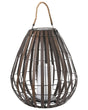 Solar Lantern Dark Brown Synthetic Material LED In &amp; Outdoor Decoration Energy-Efficient Rustic Boho Beliani