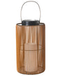 Solar Lantern Natural Synthetic Material LED In &amp; Outdoor Decoration Woven Shade Energy-Efficient Rustic Boho Beliani