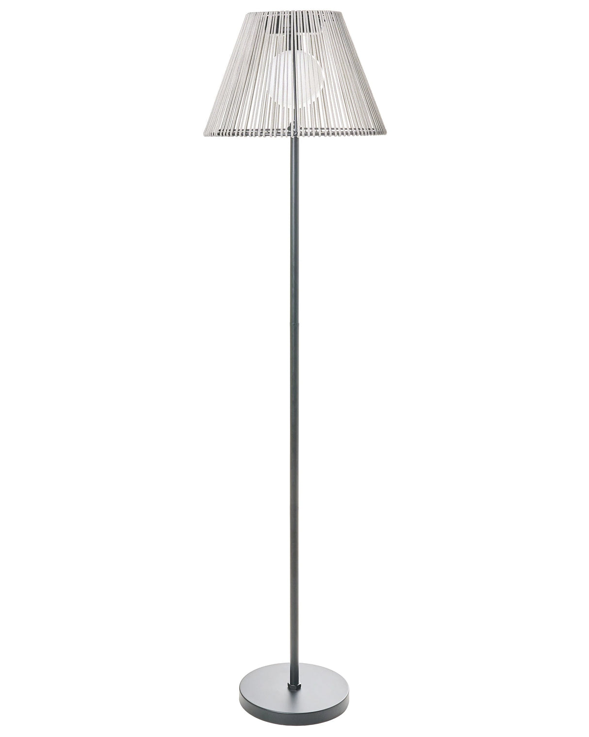 Outdoor Solar Floor Lamp Grey Synthetic Material Iron Base LED Garden Patio Energy-Efficient Beliani