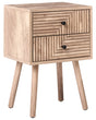 Bedside Table Light Brown MDF Pine Wood Legs 2 Drawers Side Table Modern Beliani