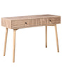Console Table Light Brown Laminated MDF 2 Drawers Modern Design Living Room Hallway Beliani