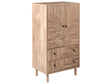 Highboard Cabinet Light Brown MDF Pine Wood Legs 2 Drawers Modern Design Beliani