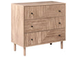 3 Drawer Chest Light Brown MDF Solid Pine Wood Legs Modern Scandinavian Style Living Room Storage Sideboard Beliani