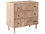 3 Drawer Chest Light Brown MDF Solid Pine Wood Legs Modern Scandinavian Style Living Room Storage Sideboard Beliani