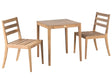 Garden Bistro Set Chairs and Table Light Brown Certified Acacia Wood Rectangular Top Rustic Style Outdoor Beliani
