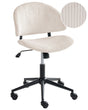 Office Chair Off-White Corduroy Seat and Backrest Swivel Desk Computer Adjustable Height Modern Home Office Beliani