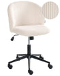 Office Chair Off-White Corduroy Seat and Backrest Swivel Desk Computer Adjustable Height Modern Home Office Beliani