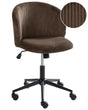Office Chair Dark Brown Corduroy Seat and Backrest Swivel Desk Computer Adjustable Height Modern Home Office Beliani