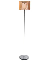 Outdoor Solar Floor Lamp Brown Synthetic Material Iron Base LED Garden Patio Energy-Efficient Beliani