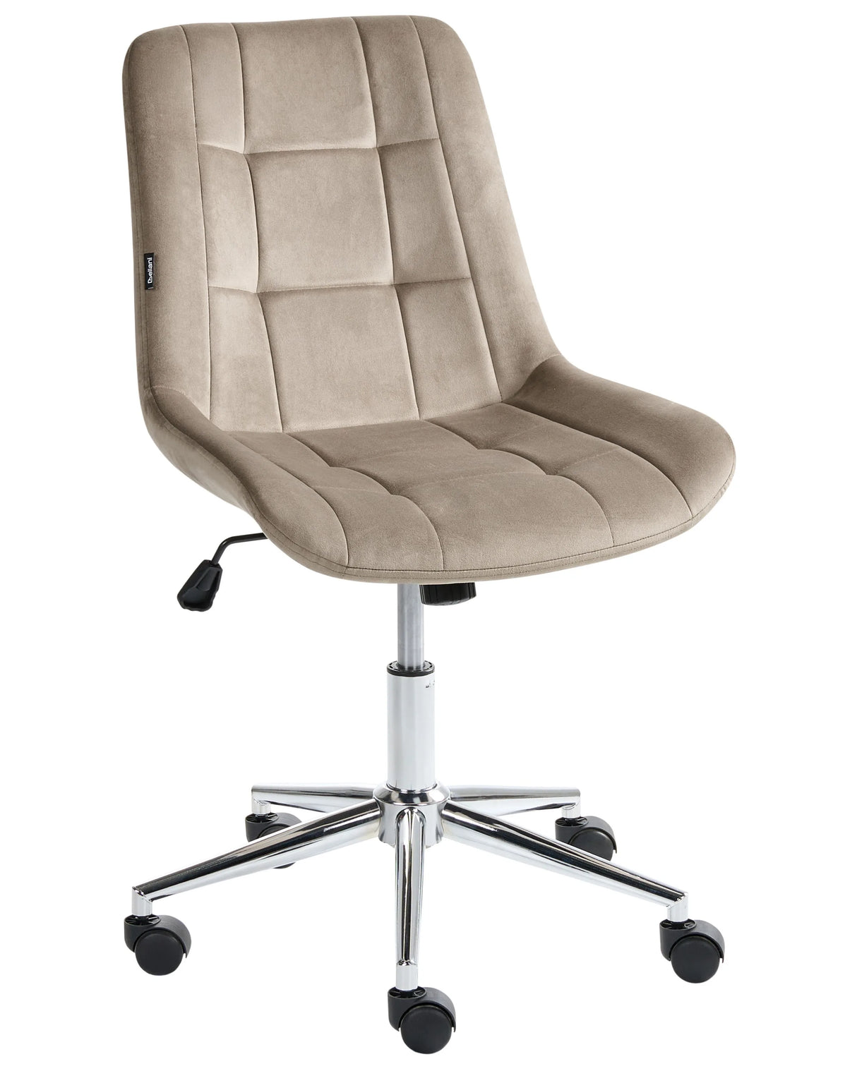 Office Chair Taupe Velvet Seat and Backrest Swivel Desk Computer Adjustable Height Modern Home Office Beliani