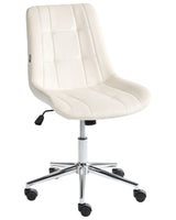 Office Chair Off-White Velvet Seat and Backrest Swivel Desk Computer Adjustable Height Modern Home Office Beliani