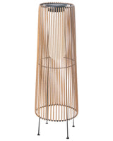 Garden Large Solar Lantern Natural Synthetic Material Woven Shade Iron Base LED Garden Deco Energy-Efficient Beliani