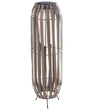 Garden Solar Lantern Dark Brown Synthetic Material Woven Shade Iron Base LED Garden Deco Beliani