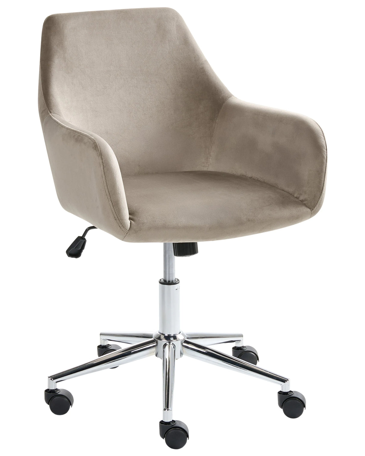 Office Chair Taupe Velvet Seat and Backrest Swivel Desk Computer Adjustable Height Modern Home Office Beliani