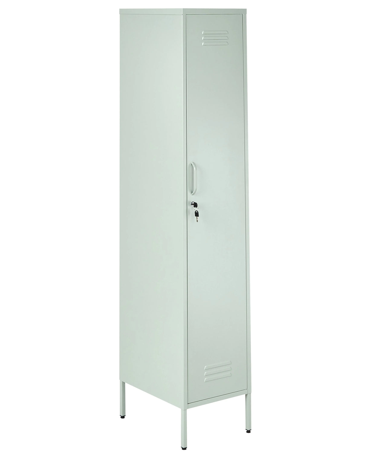 Metal Storage Cabinet Mint Green Metal Locker with 5 Shelves and Rail Modern Home Office Beliani
