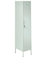 Metal Storage Cabinet Mint Green Metal Locker with 5 Shelves and Rail Modern Home Office Beliani