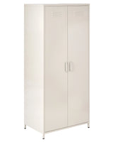 Home Office Storage Cabinet Light Beige Steel 2 Doors 4 Shelves Industrial Design Beliani