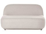 2 Seater Sofa Loveseat Beige Fabric Easy Clean Contemporary Retro Design Low Back Modern Minimalist Beliani