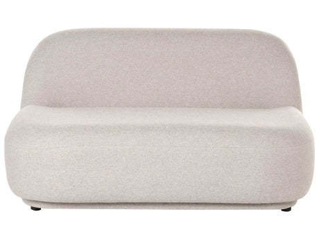 2 Seater Sofa Loveseat Beige Fabric Easy Clean Contemporary Retro Design Low Back Modern Minimalist Beliani