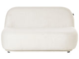 2 Seater Sofa Loveseat Off-White Fabric Contemporary Retro Design Low Back Modern Minimalist Beliani