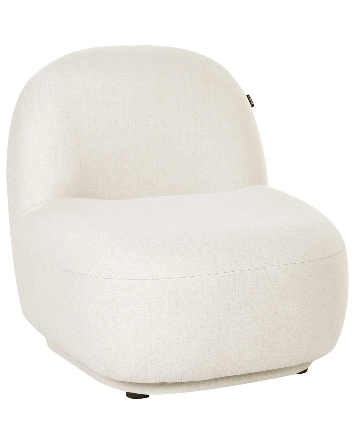Armchair Off-White Fabric Contemporary Retro Design Low Back Modern Minimalist Beliani