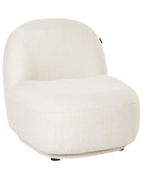 Armchair Off-White Fabric Contemporary Retro Design Low Back Modern Minimalist Beliani